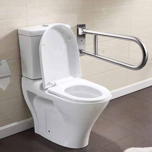 Foldable U-Safety Flip up Portable Toilet Seat Grab Rail