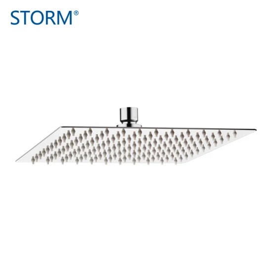 8 Inch SUS 304 Bathroom Square Rainfall Shower Head with Adjustable Brass Swivel Ball Joint