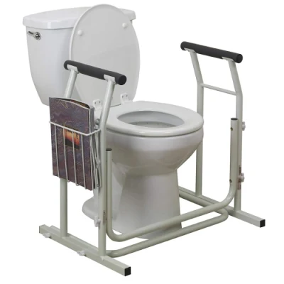 Stand Alone Toilet Safety Grab Rail with Magazine Rack